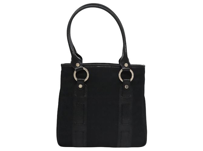 Bulgari Borsa a mano BVLGARI in tela nera e argento autentica bs22572 Nero - vista 3