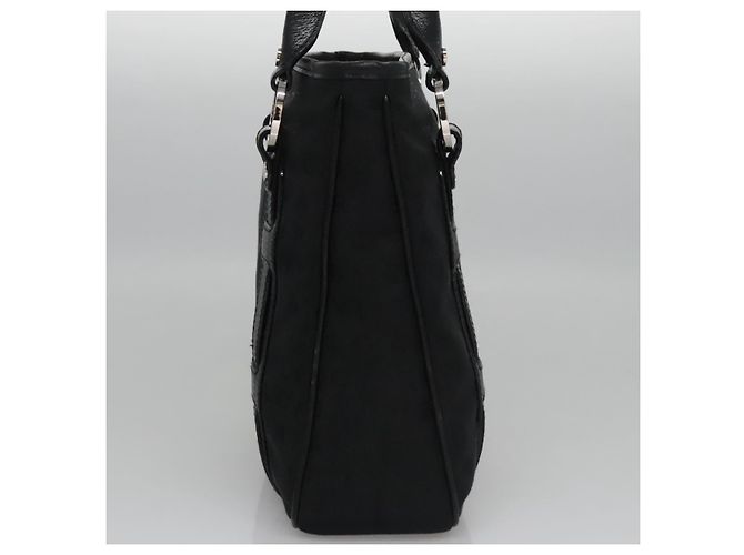 Bulgari Borsa a mano BVLGARI in tela nera e argento autentica bs22572 Nero - vista 5