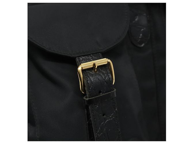 Zaino in nylon nero Gianni Versace Auth 115404 - vista 15