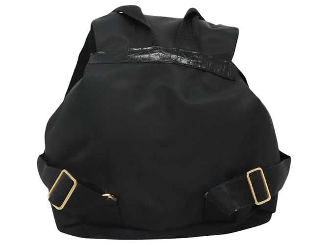 Zaino in nylon nero Gianni Versace Auth 115404 - vista 3
