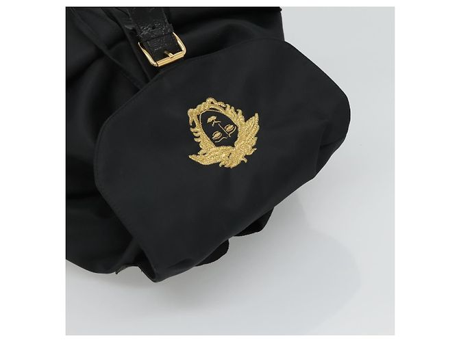 Zaino in nylon nero Gianni Versace Auth 115404 - vista 6