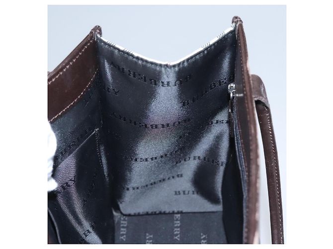 Borsa a mano in tela beige marrone con motivo Nova Check di BURBERRY Auth BA050 - vista 17