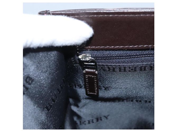 Borsa a mano in tela beige marrone con motivo Nova Check di BURBERRY Auth BA050 - vista 18