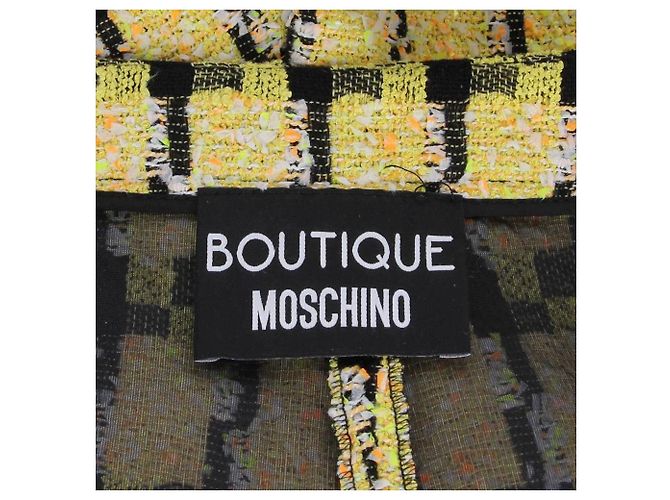 Falda-pantalón de tweed de algodón amarillo Moschino - Años 2000 Negro Arena - vista 4