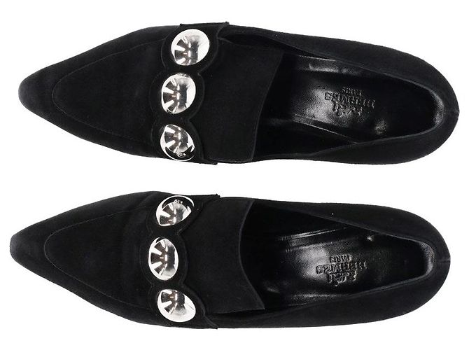 Mocassini in suede nero Hermès - anni 2000 - vista 6