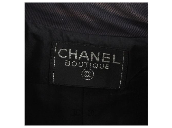 Giacca in cotone a coste blu navy Chanel - vista 6