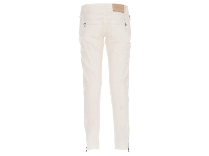 Pantalones de denim blanco de algodón Balmain - años 2000 - vista 2