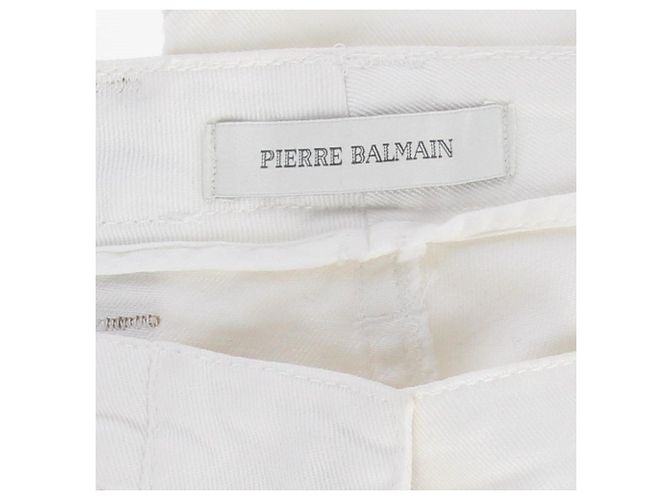 Pantalones de denim blanco de algodón Balmain - años 2000 - vista 5