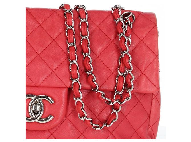 Borsa a spalla in pelle rosso lampone Chanel - anni 2000 - vista 6