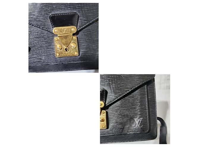 Borsa a tracolla Monceau Epi Louis Vuitton Nera Nero - vista 10