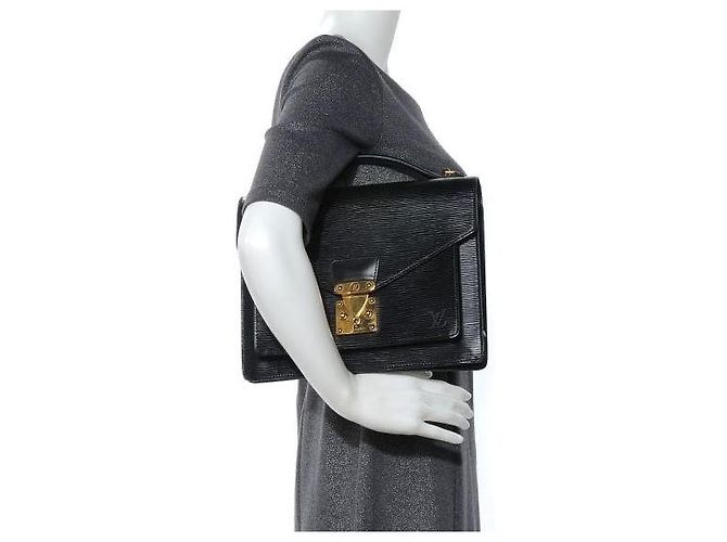 Borsa a tracolla Monceau Epi Louis Vuitton Nera Nero - vista 3