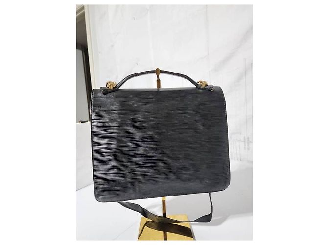 Borsa a tracolla Monceau Epi Louis Vuitton Nera Nero - vista 4