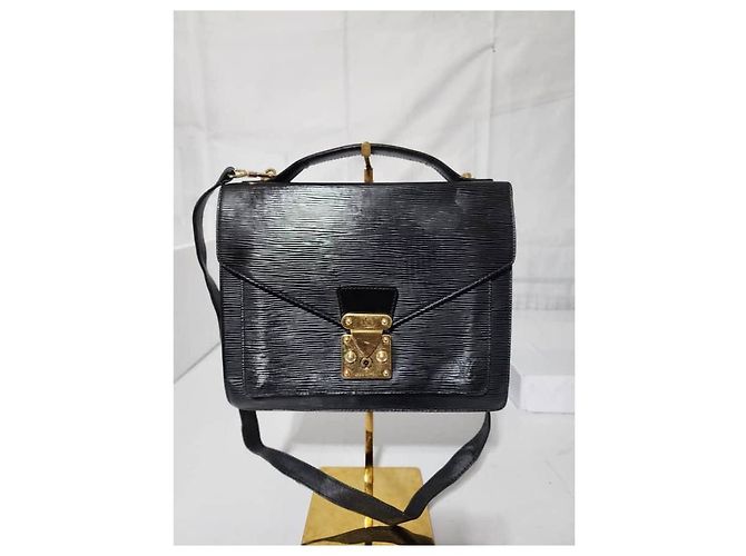 Borsa a tracolla Monceau Epi Louis Vuitton Nera Nero - vista 5