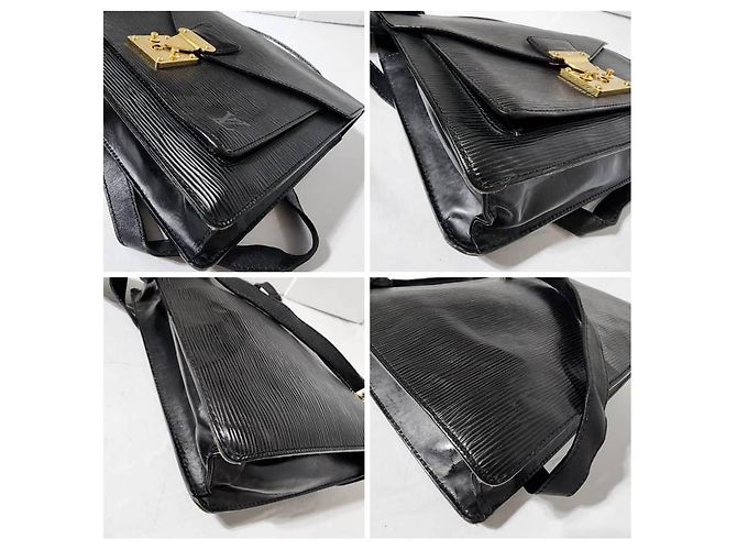 Borsa a tracolla Monceau Epi Louis Vuitton Nera Nero - vista 7