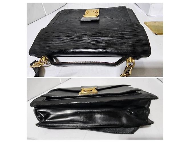 Borsa a tracolla Monceau Epi Louis Vuitton Nera Nero - vista 8