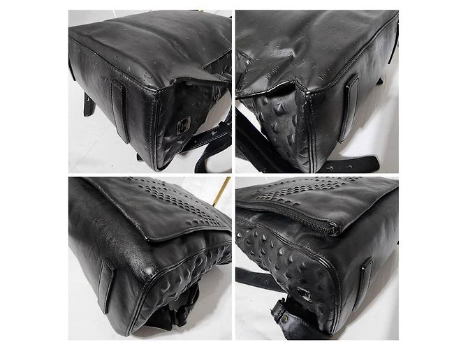 MCM Calfskin Embossed Medium M Moment Backpack Black - view 10