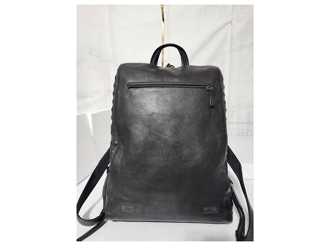 MCM Calfskin Embossed Medium M Moment Backpack Black - view 4