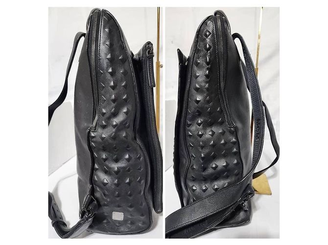 MCM Calfskin Embossed Medium M Moment Backpack Black - view 9