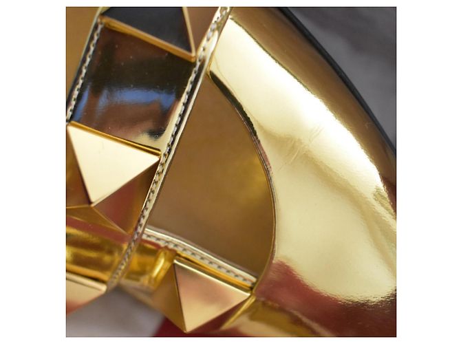 Sandali Valentino Garavani Roman Stud in pelle oro D'oro - vista 4