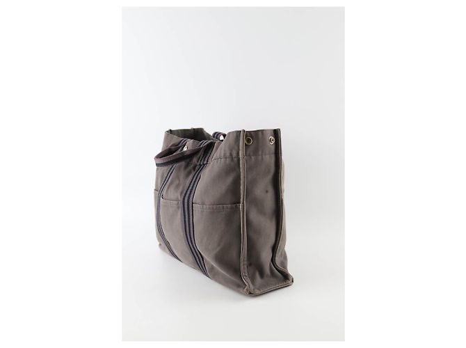 Hermès Bolsa de mão Toto em algodão cinza - vista 3