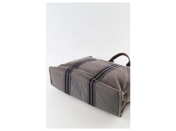 Hermès Bolsa de mão Toto em algodão cinza - vista 7