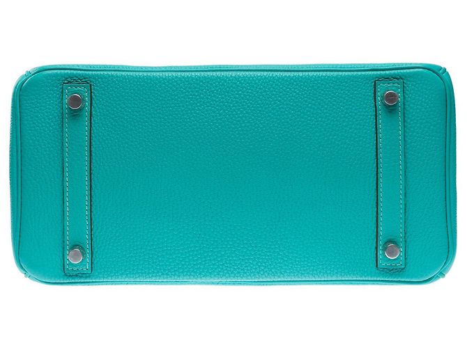 Hermès Borsa HERMES Birkin 30 in Pelle Blu - 102533 - vista 11