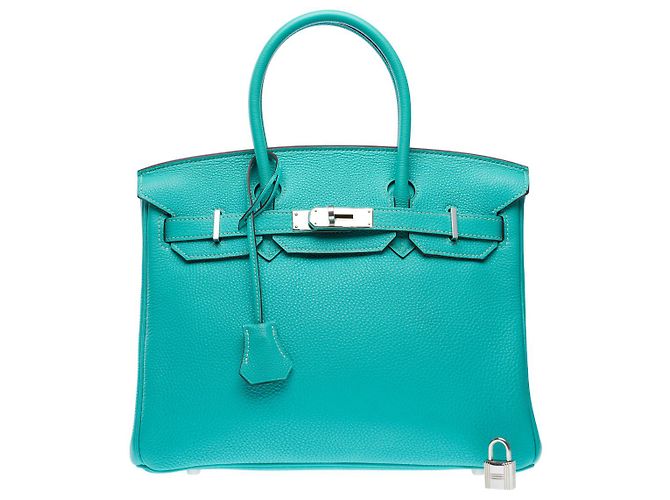 Hermès Borsa HERMES Birkin 30 in Pelle Blu - 102533 - vista 3
