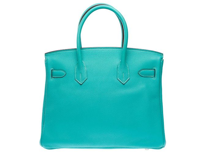 Hermès Borsa HERMES Birkin 30 in Pelle Blu - 102533 - vista 4
