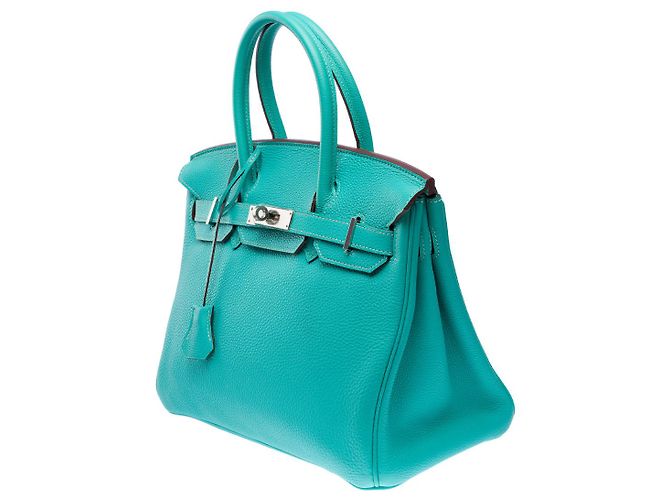 Hermès Borsa HERMES Birkin 30 in Pelle Blu - 102533 - vista 5