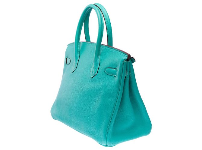 Hermès Borsa HERMES Birkin 30 in Pelle Blu - 102533 - vista 6