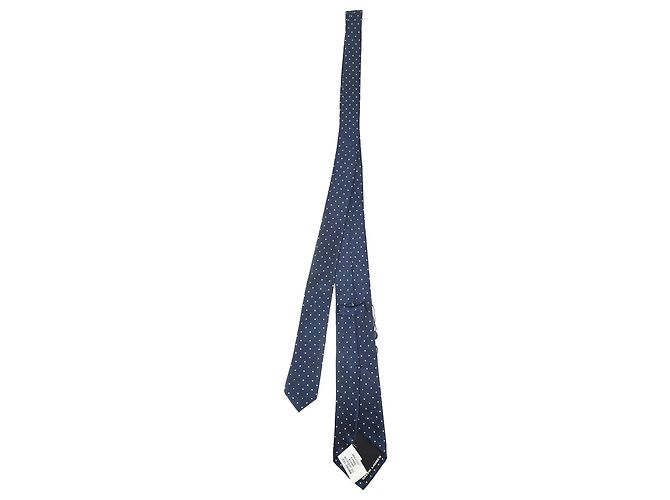 Cravatta a pois Ralph Lauren in seta blu navy - vista 2