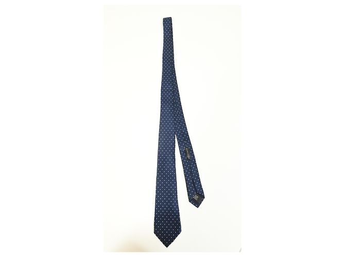 Cravatta a pois Ralph Lauren in seta blu navy - vista 5