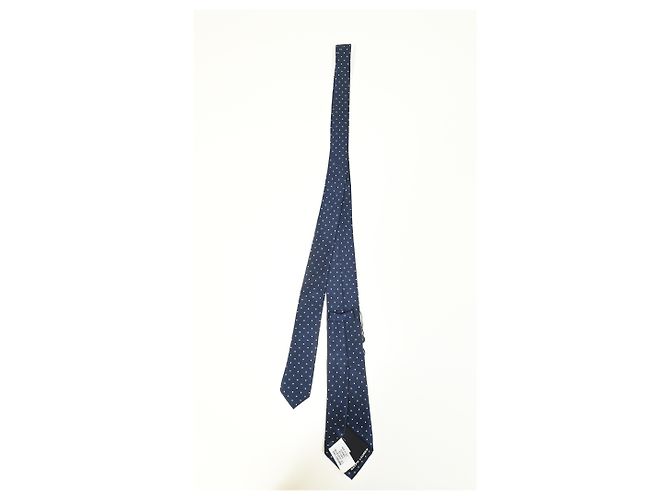 Cravatta a pois Ralph Lauren in seta blu navy - vista 6
