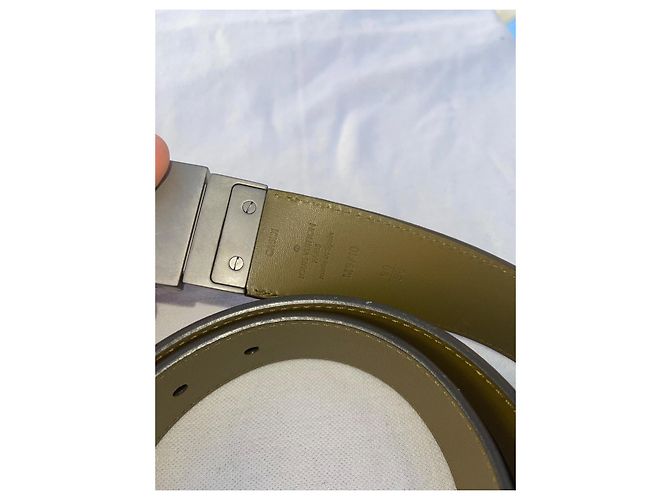 Montsouris Louis Vuitton Gürtel Leder Olivgrün - Ansicht 4