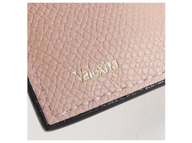 Billetera bi-fold de cuero rosa Valextra - vista 3