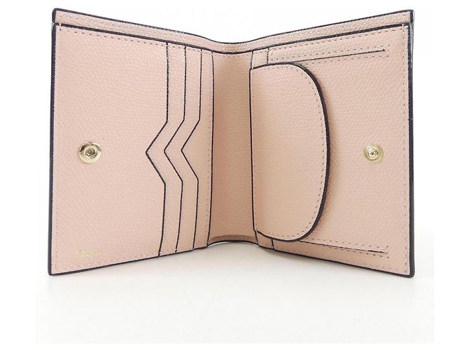 Billetera bi-fold de cuero rosa Valextra - vista 4