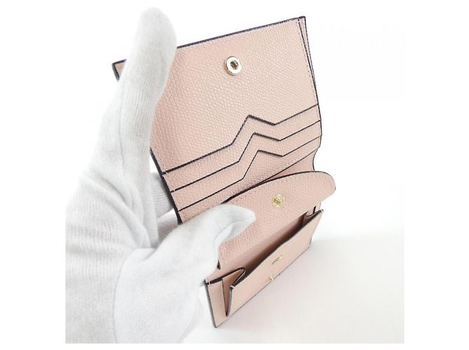 Billetera bi-fold de cuero rosa Valextra - vista 5