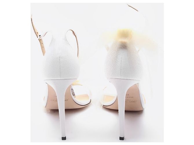Sandali Jimmy Choo Aveline 100 in pelle Eggshell Bianco sporco - vista 5