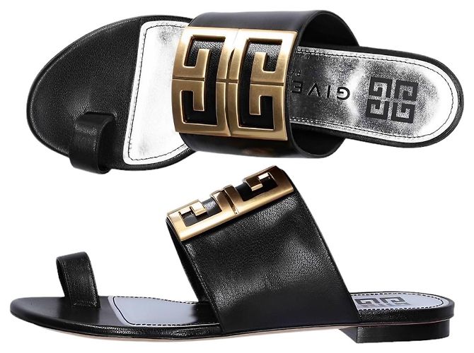 Givenchy Slip-On Sandalen aus Leder Schwarz - Ansicht 3