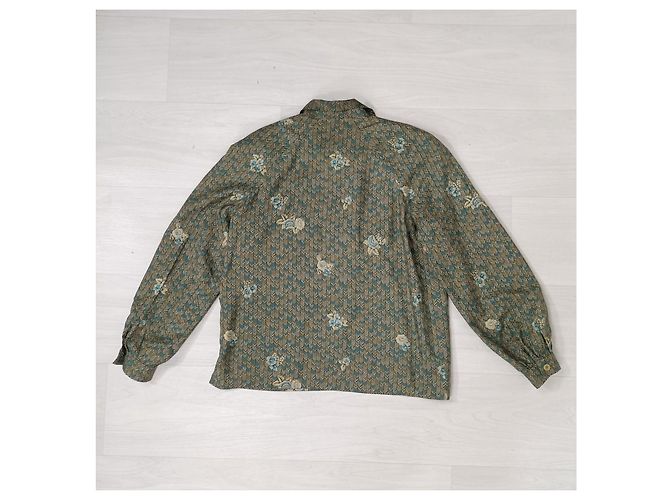 Mila Shön Vintage grüne Seidenbluse mit Blumenmuster von Mila Schon - Ansicht 2