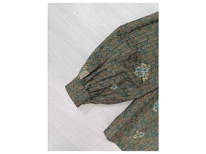 Mila Shön Vintage grüne Seidenbluse mit Blumenmuster von Mila Schon - Ansicht 5