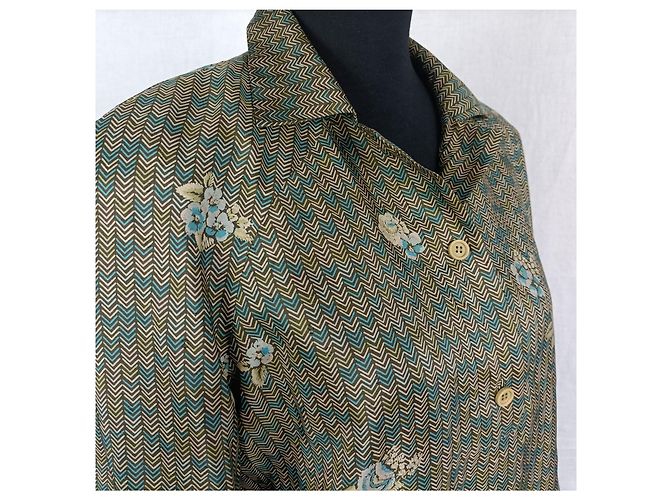 Mila Shön Vintage grüne Seidenbluse mit Blumenmuster von Mila Schon - Ansicht 9