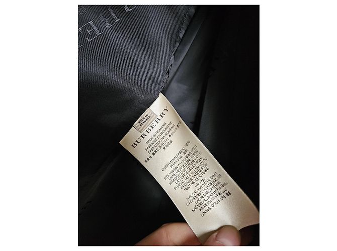 Burberry Cappotto in Lana e Cashmere Nero Uomo - vista 3