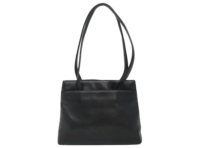 Borsa a spalla CHANEL in pelle nera CC Auth bs22384 Nero - vista 3