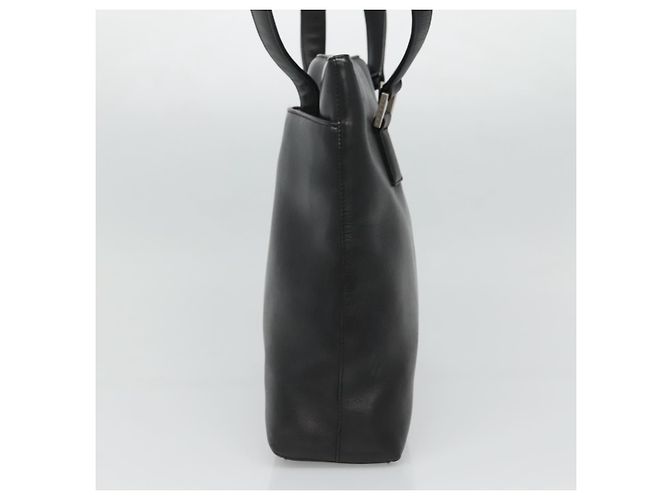 Borsa a spalla CHANEL in pelle nera CC Auth bs22384 Nero - vista 4