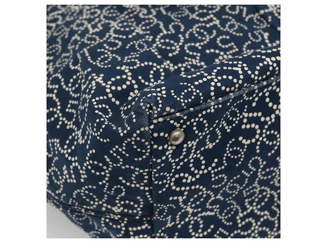 CHANEL Arabesque Tote Bag aus Canvas in Marineblau CC Auth yk17405 - Ansicht 13