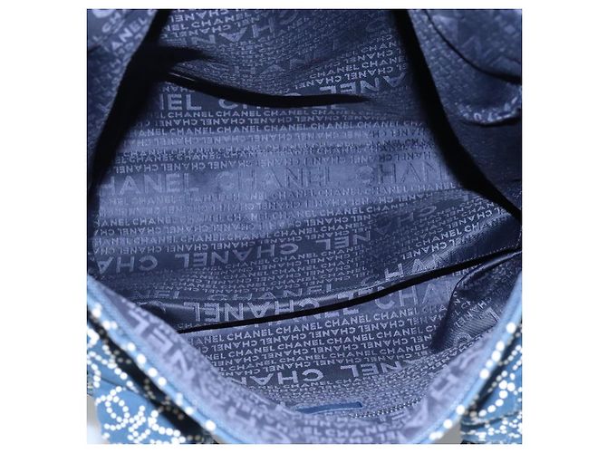 CHANEL Arabesque Tote Bag aus Canvas in Marineblau CC Auth yk17405 - Ansicht 17