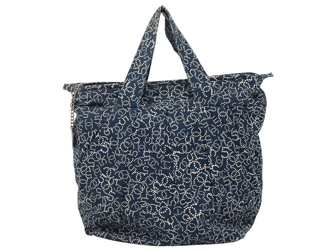 CHANEL Arabesque Tote Bag aus Canvas in Marineblau CC Auth yk17405 - Ansicht 2