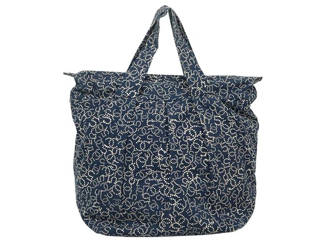 CHANEL Arabesque Tote Bag aus Canvas in Marineblau CC Auth yk17405 - Ansicht 3