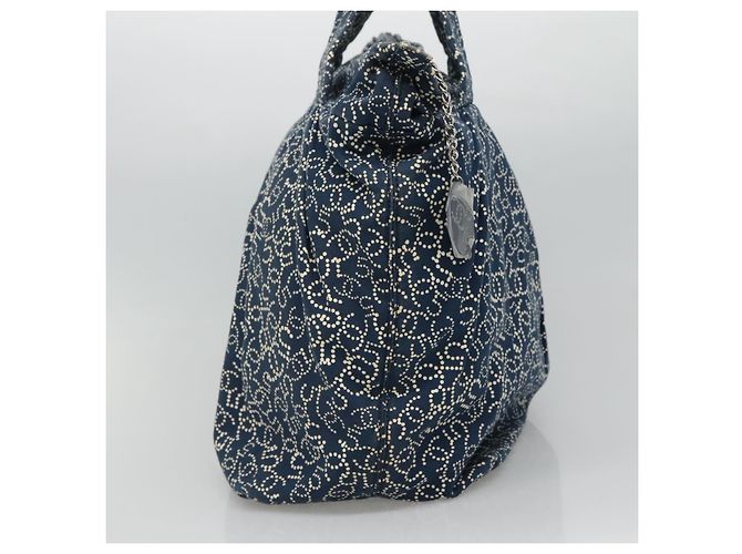 CHANEL Arabesque Tote Bag aus Canvas in Marineblau CC Auth yk17405 - Ansicht 4